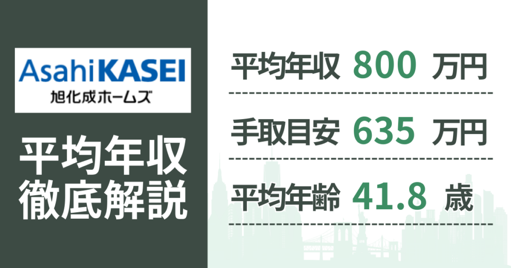 【2026年版】旭化成ホームズの平均年収は800万円｜役職・年齢別の給与・初任給・ボーナス制度を解説