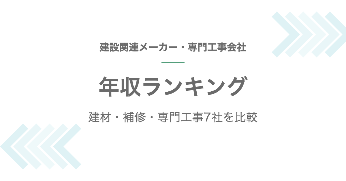 建設関連メーカー・専門工事会社の年収ランキング記事のアイキャッチ