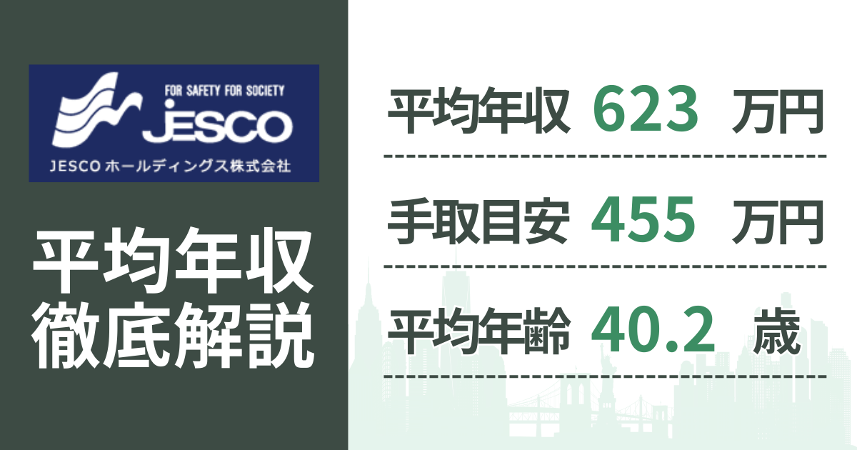 【2026年版】JESCOホールディングスの平均年収は623万円｜役職・年齢別の給与・初任給・ボーナス制度を解説
