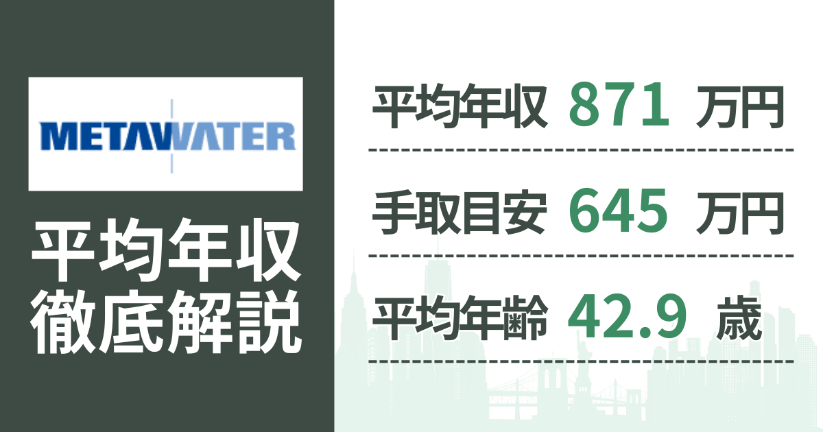 【2026年版】メタウォーターの平均年収は871万円|役職・年齢別の給与・初任給・ボーナス制度を解説