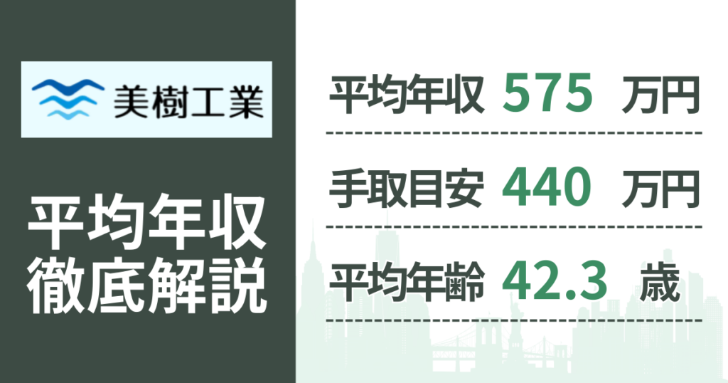 【2026年版】美樹工業の平均年収は575万円｜役職・年齢別の給与・初任給・ボーナス制度を解説
