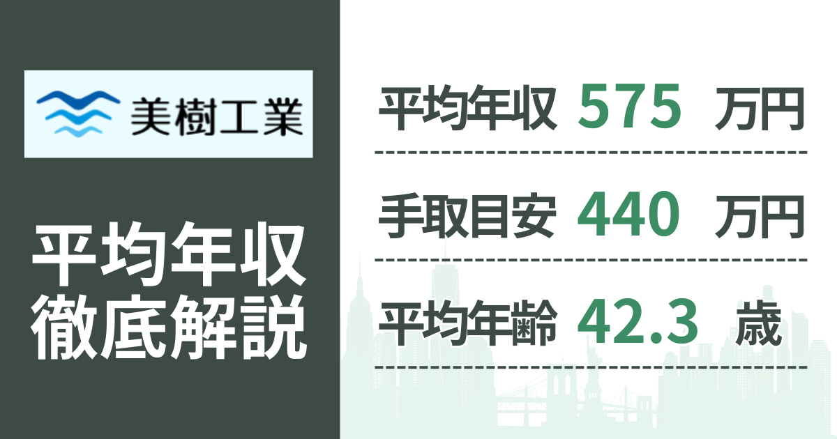 【2026年版】美樹工業の平均年収は575万円｜役職・年齢別の給与・初任給・ボーナス制度を解説