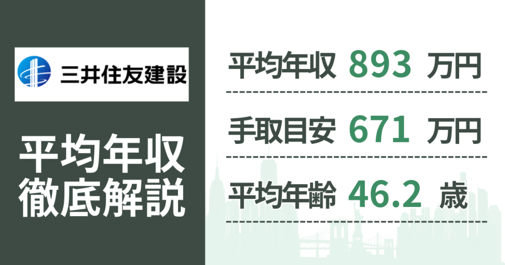 【2026年版】三井住友建設の平均年収は893万円｜役職・年齢別の給与・初任給・ボーナス制度を解説