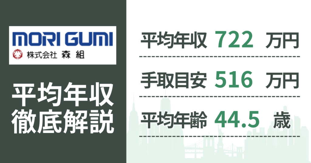 【2026年版】森組の平均年収は722万円｜役職・年齢別の給与・初任給・ボーナス制度を解説