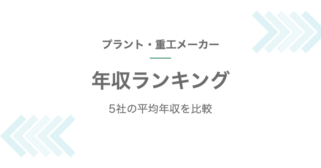 プラント・重工メーカーの年収ランキング記事のアイキャッチ