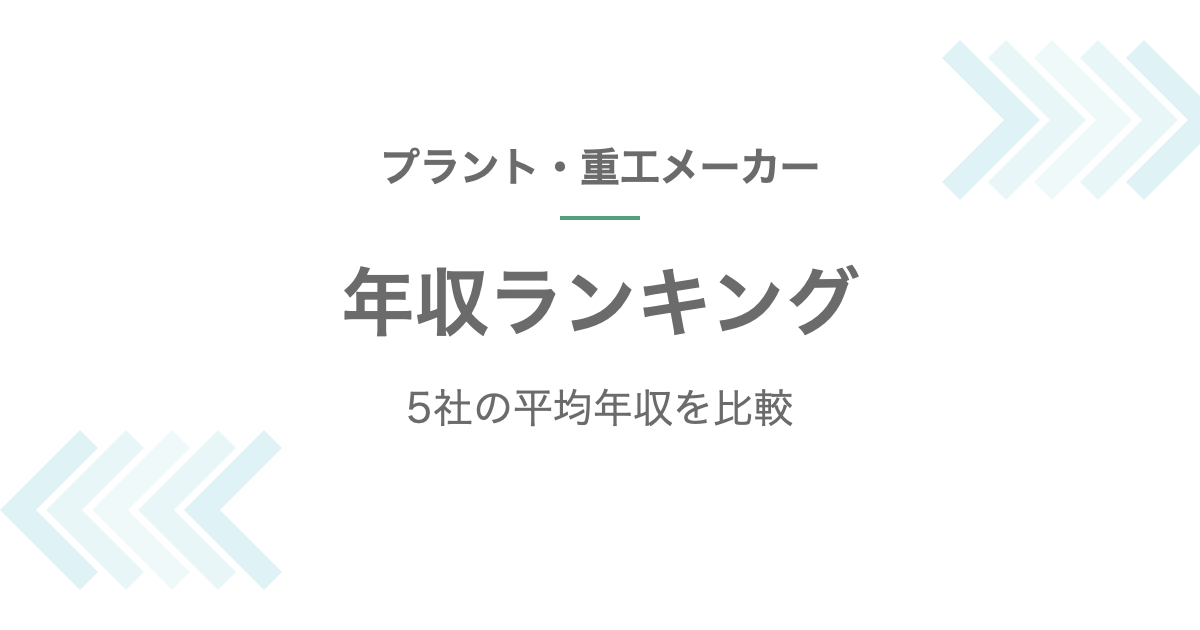 プラント・重工メーカーの年収ランキング記事のアイキャッチ