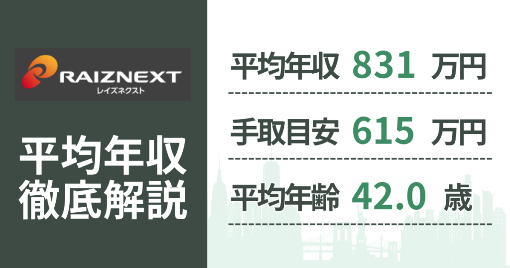 【2026年版】レイズネクストの平均年収は831万円｜役職・年齢別の給与・初任給・ボーナス制度を解説