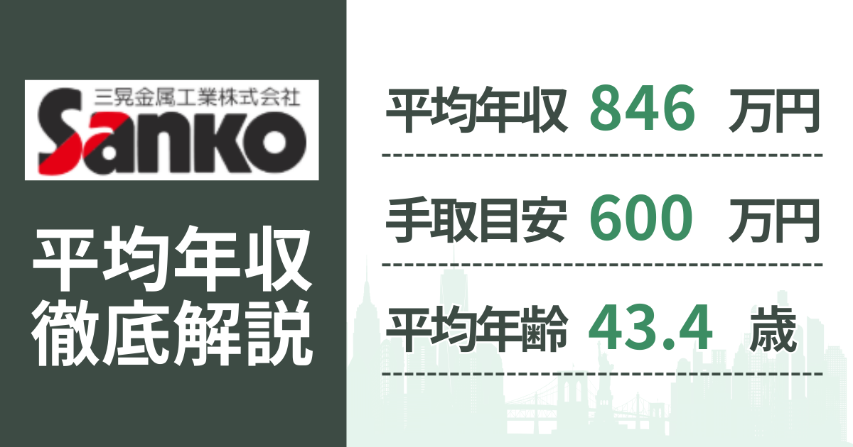 【2026年版】三晃金属工業の平均年収は846万円|役職・年齢別の給与・初任給・ボーナス制度を解説