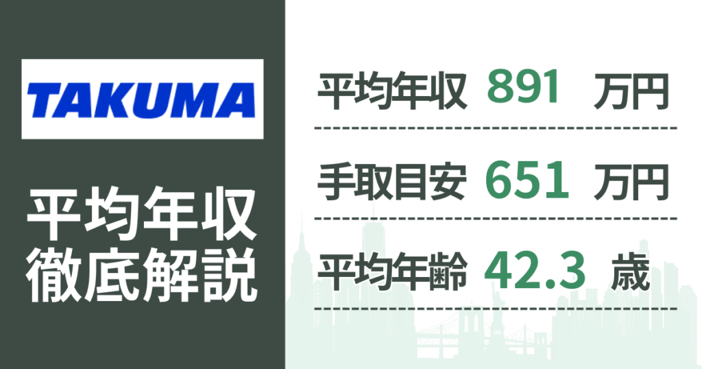 【2026年版】タクマの平均年収は891万円｜役職・年齢別の給与・初任給・ボーナス制度を解説
