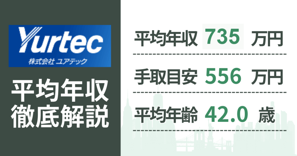 ユアテックの平均年収735万円・手取り目安556万円・平均年齢42.0歳
